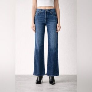 Fidelity Denim Katie High Rise‎ Classic Flare Wide Leg Jeans St Tropez Size 25